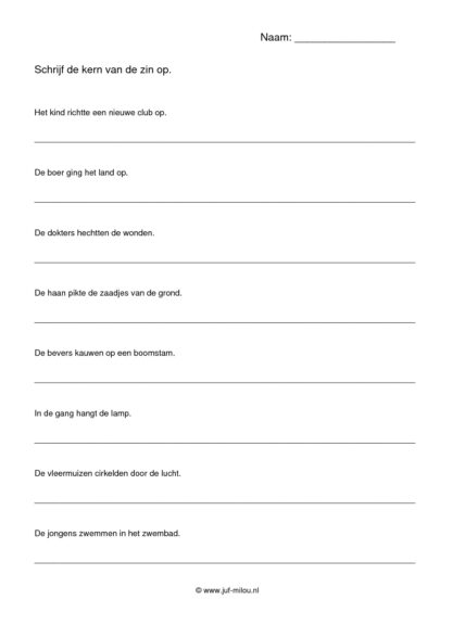 Taal - vertel, vraag en kern van de zinnen - Afbeelding 5