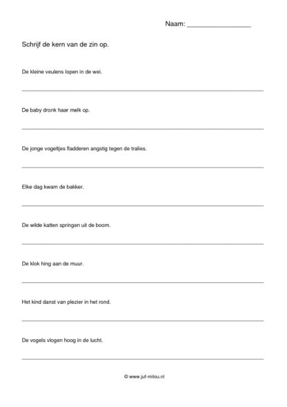 Taal - vertel, vraag en kern van de zin - Afbeelding 4