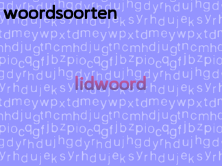 Woordsoorten - lw
