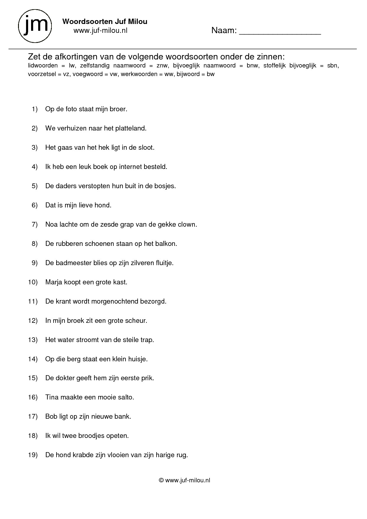 Woordsoorten - lw, bnw, sbnw, znw, vz, vw, ww en bw - Afbeelding 3