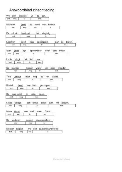 Zinsontleding - pv, wwg, ond, lv, mv, bwb - Afbeelding 2