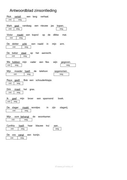 Zinsontleding - pv, wwg, ond - Afbeelding 2