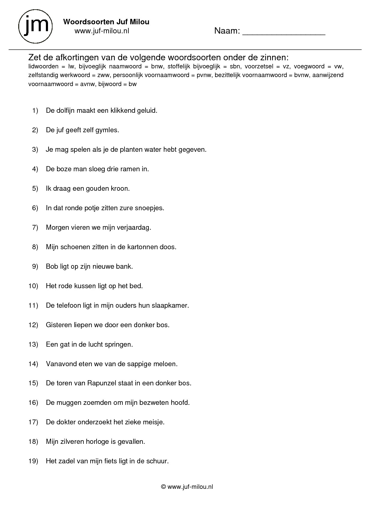 Woordsoorten - lw, bnw, sbnw, znw, vz, vw, avnw, bnvw, pvnw, ww en bw - Afbeelding 3