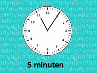 Klokkijken vijf minuten analoog naar geschreven en geschreven naar analoog