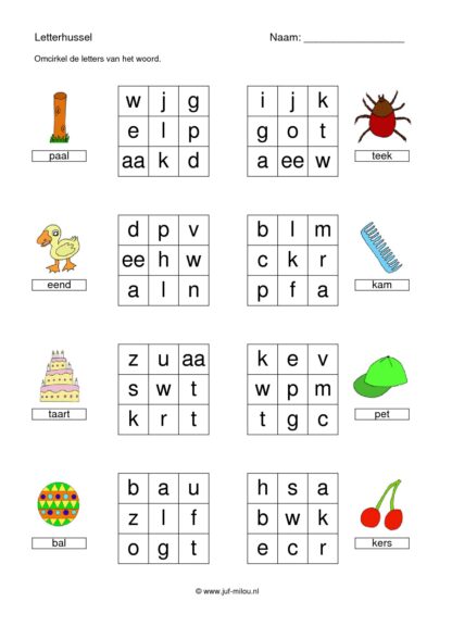 Letterhussel 3 en 4 letters (met woord) - Afbeelding 3