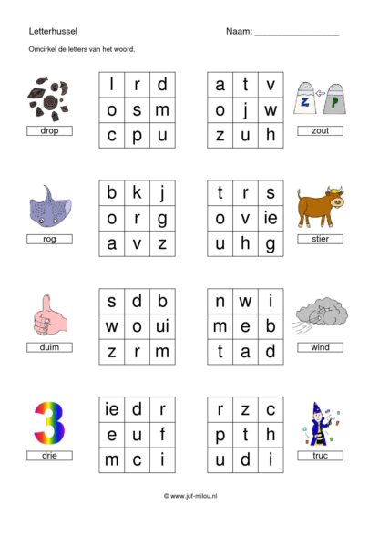 Letterhussel 3 en 4 letters (met woord) - Afbeelding 4