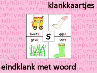 Klankkaartjes eindklank - met woord