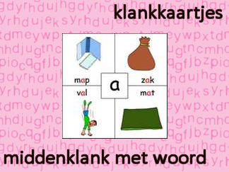 Klankkaartjes middenklank - met woord