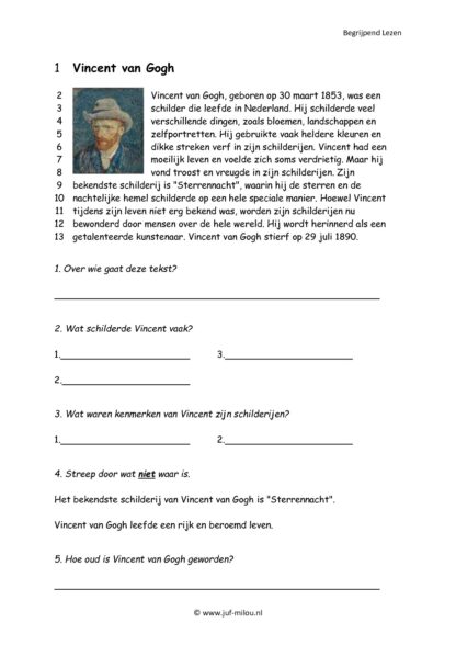 Begrijpend Lezen set 9 kunstenaars - Afbeelding 2