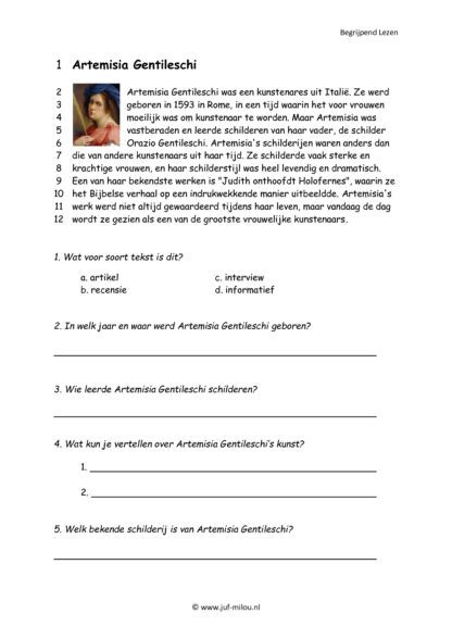 Begrijpend Lezen set 9 kunstenaars - Afbeelding 4