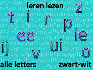 Leren lezen - alle letters zwart/wit