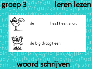 Leren lezen - woord opschrijven over plaatje