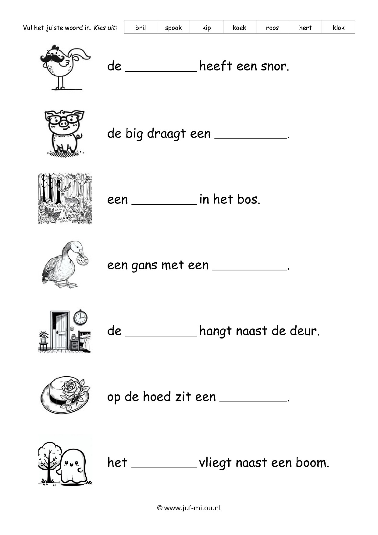 Leren Lezen Woord Opschrijven Over Plaatje Juf Milou Webshop