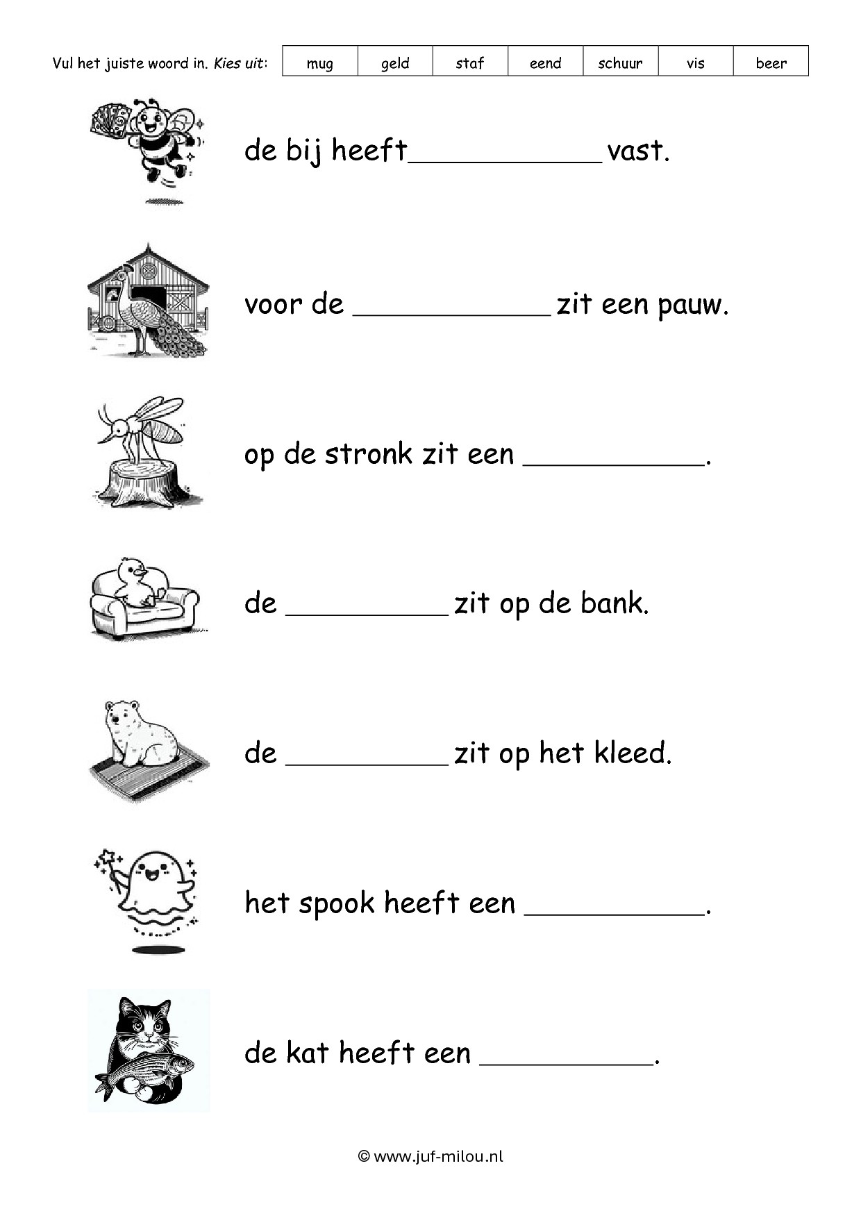 Leren Lezen Woord Opschrijven Over Plaatje Juf Milou Webshop