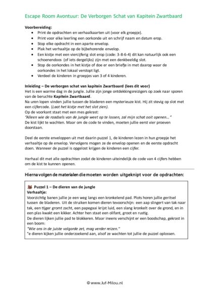 Escape room - Piraten groep 5 t/m 8 - Afbeelding 2