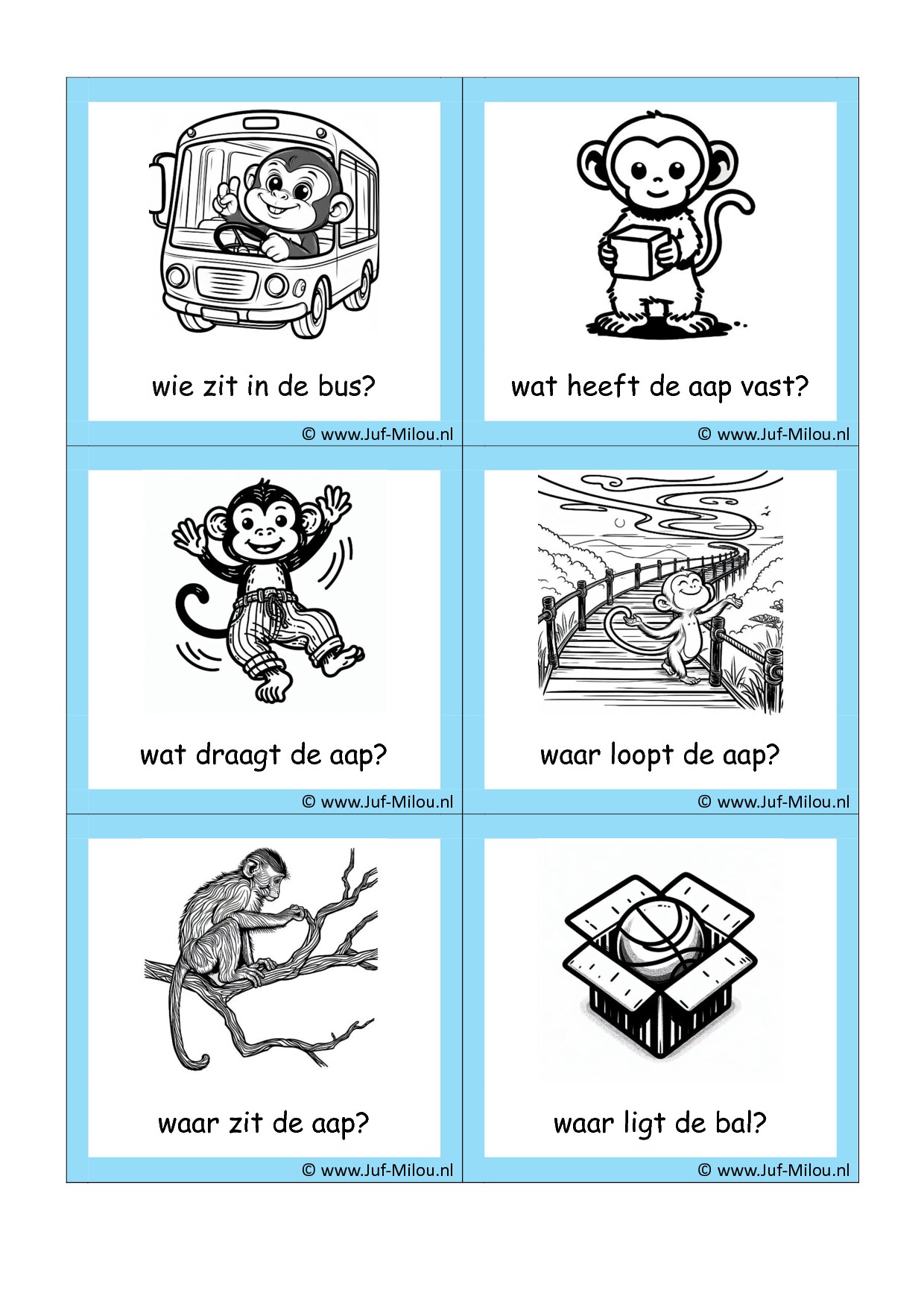 Leren lezen - Vraagkaartjes - Afbeelding 2